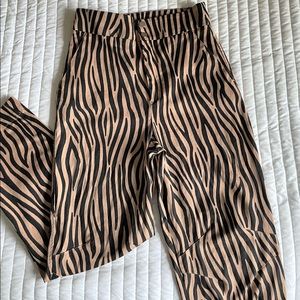 Zara Woman - Zebra Print Pants - Size X Small